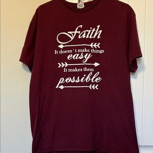 Maroon Graphic Tee with Inspirational Quote